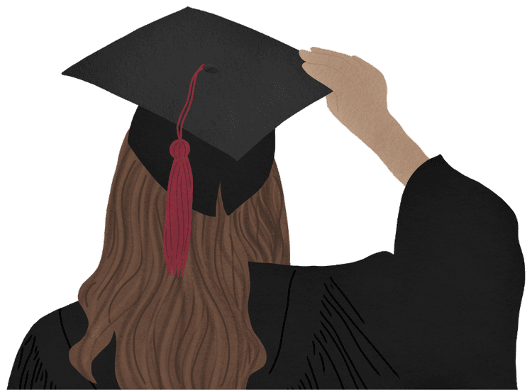 Étudiante infirmière diplômée avec sa toque